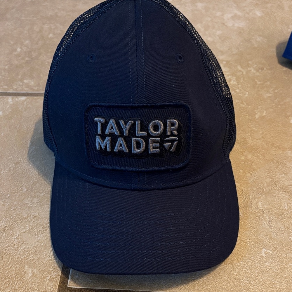 TaylorMade Navy Blue Trucker Hat with Embroidered Patch